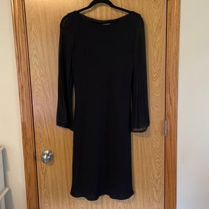 Black Flutter-sleeve Dress